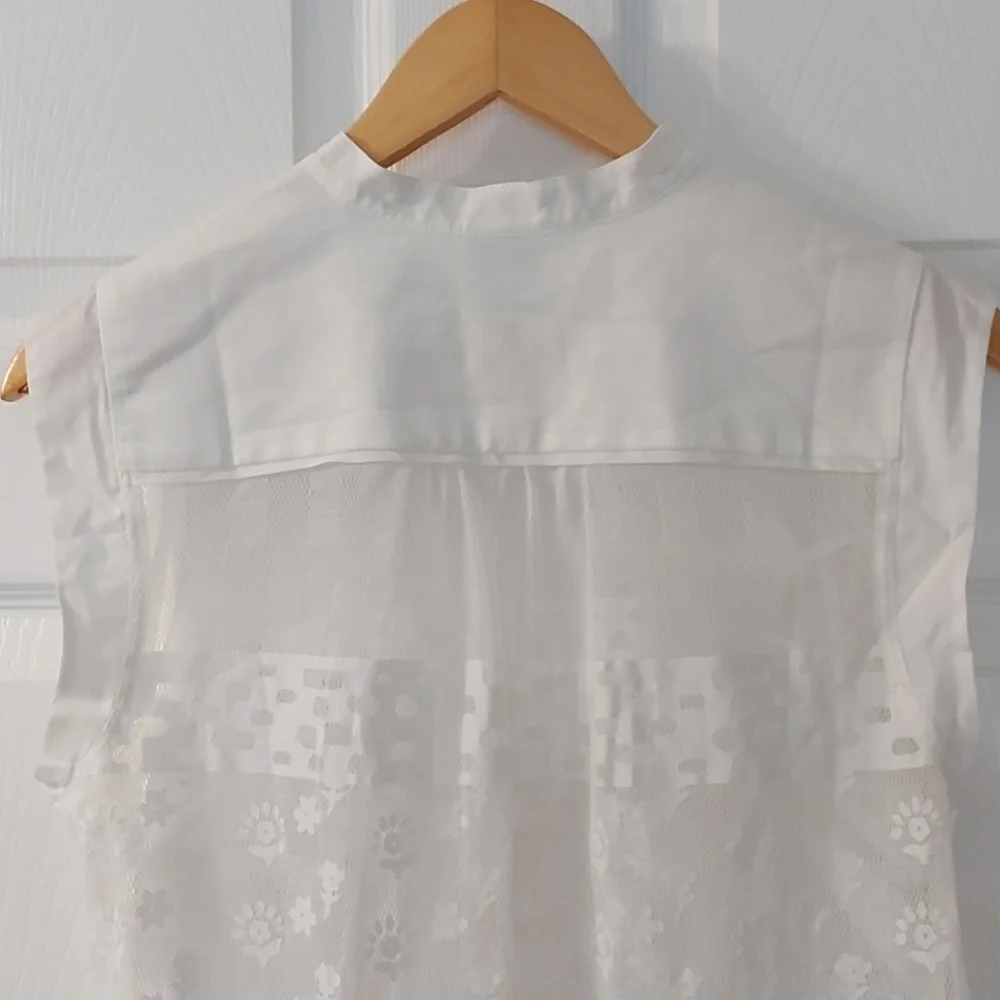 Cabi Prudence Lace Sleveless Top Ivory Size Medium - Picture 4 of 6